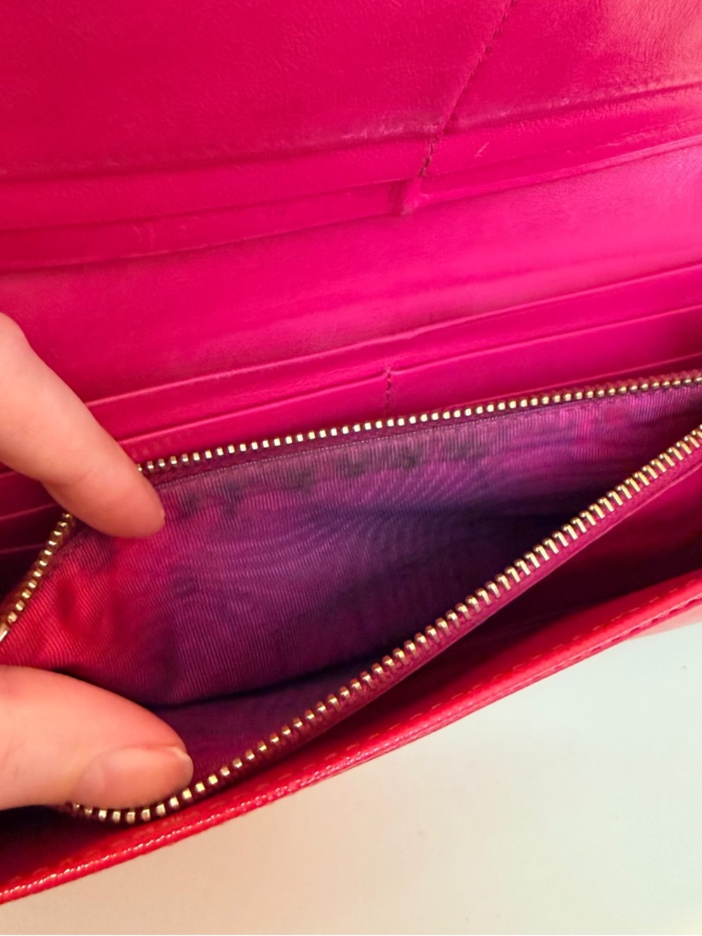 PRADA Saffiano Leather Vernice Fiocco Bow Wallet - Picture 9 of 11